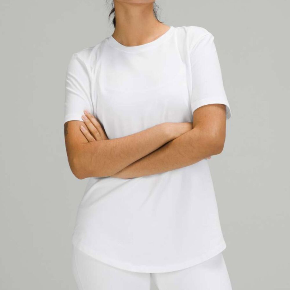 Lululemon Love Crew Short Sleeve T-Shirt Clasisci Fit Hip Length White Athletic